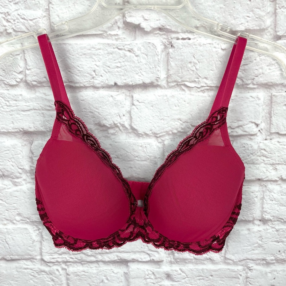 Natori Maroon Lace Trim‎ Bra Size 32DDD